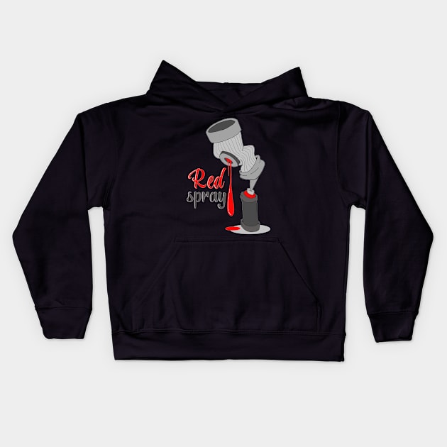 Cans red spray Kids Hoodie by TheEndDesign
